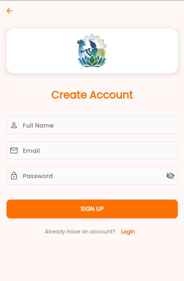 App Sign Up Screen
